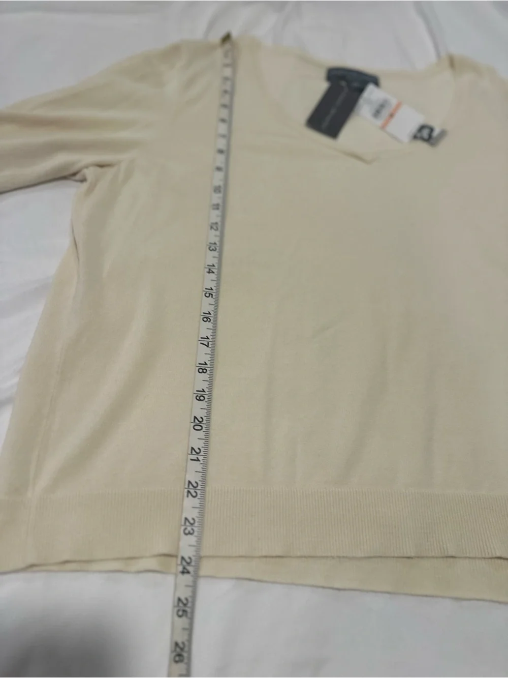 NWT Josephine Chaus Sz2X lightweight Ivory silk blend Vneck 3/4 length sleeve